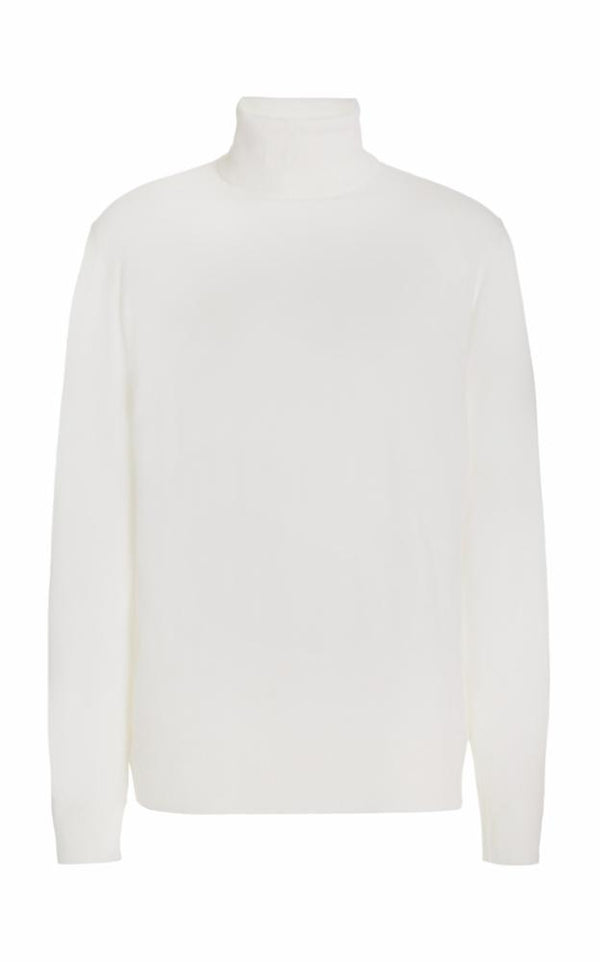 gabriela hearst Jermaine Knit Turtleneck in Ivory Merino Wool