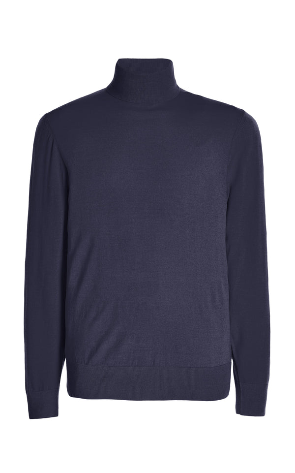 gabriela hearst Jermaine Knit Turtleneck in Navy Merino Wool