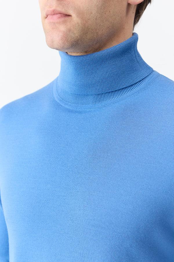 Gabriela Hearst Jermaine Knit Turtleneck In Sky Merino Wool