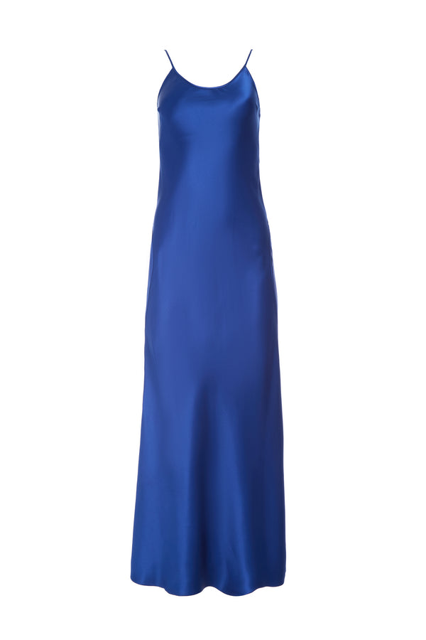 gabriela hearst Jesaba Slip Maxi Dress in Cobalt Silk Satin