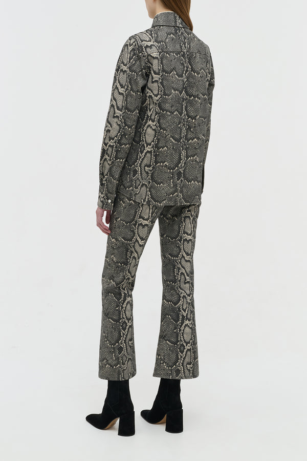 Gabriela Hearst John Austin Shirt In Greyscale Recycled Printed Cotton Denim