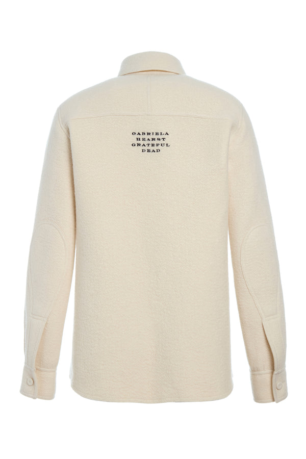 Gabriela Hearst John Austin Shirt In Ivory Double-Face Recycled Cashmere Felt