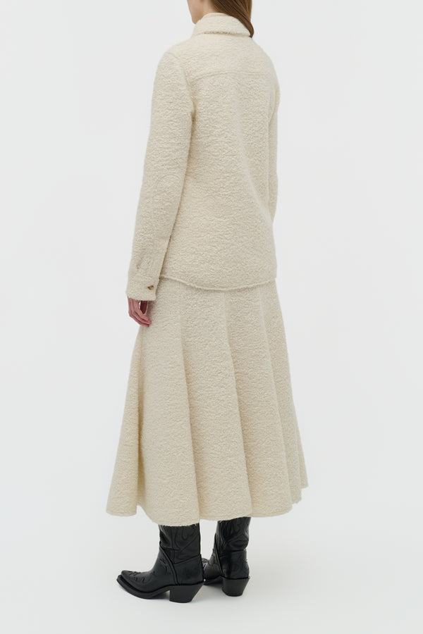 Gabriela Hearst John Austin Shirt In Ivory Recycled Cashmere Boucle