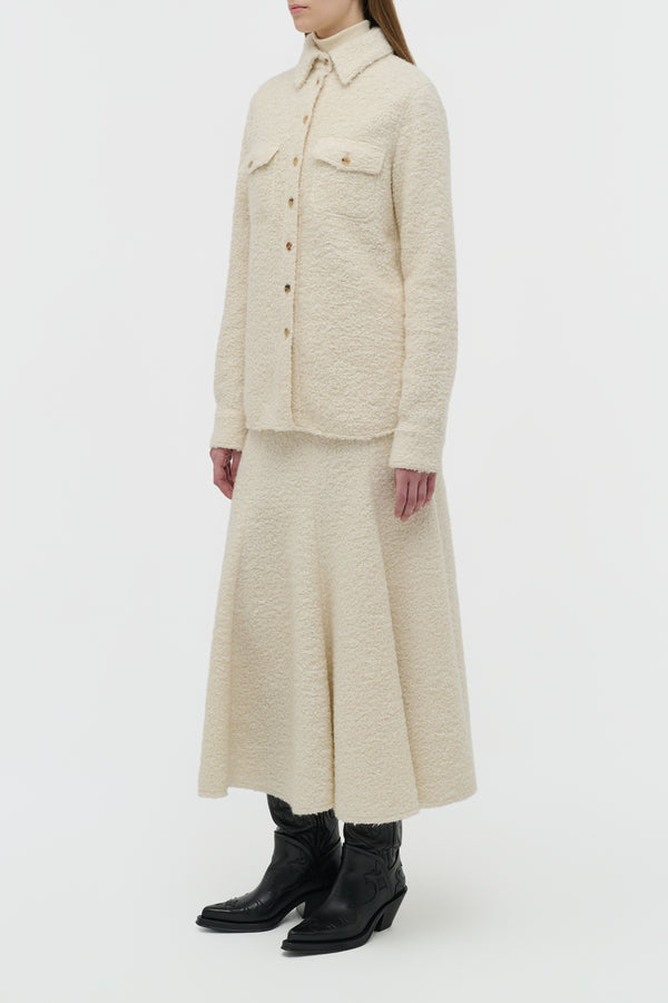 Gabriela Hearst John Austin Shirt In Ivory Recycled Cashmere Boucle