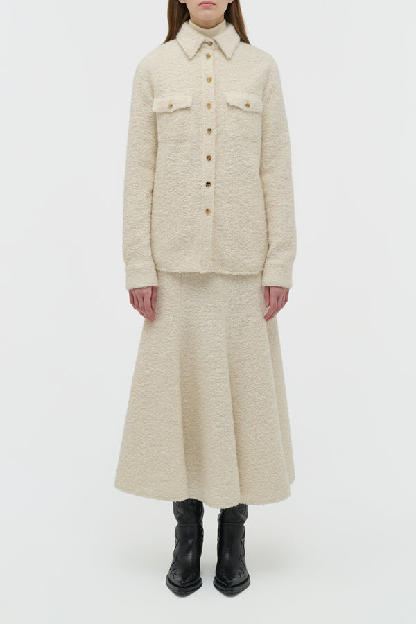 Gabriela Hearst John Austin Shirt In Ivory Recycled Cashmere Boucle