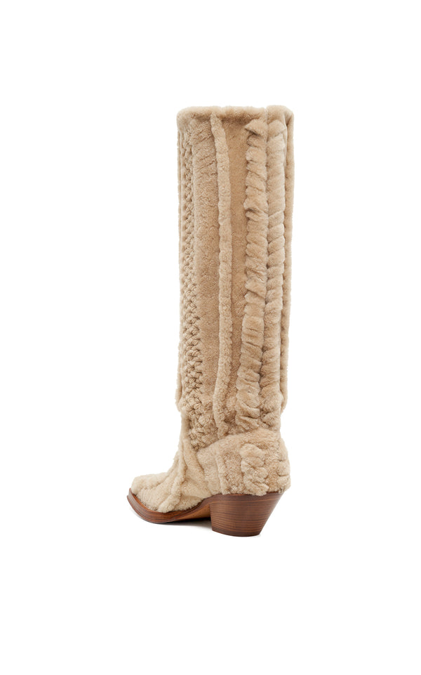 Gabriela Hearst Joseph Tall Boot In Natural Cashmere & Shearling