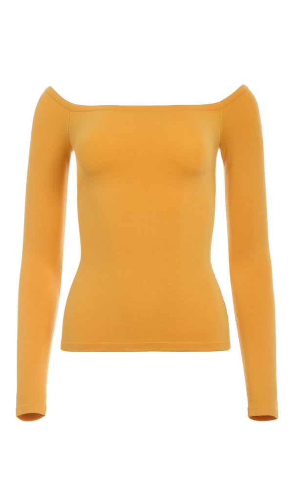 gabriela hearst Josephina Knit Sweater in Yellow Merino Wool