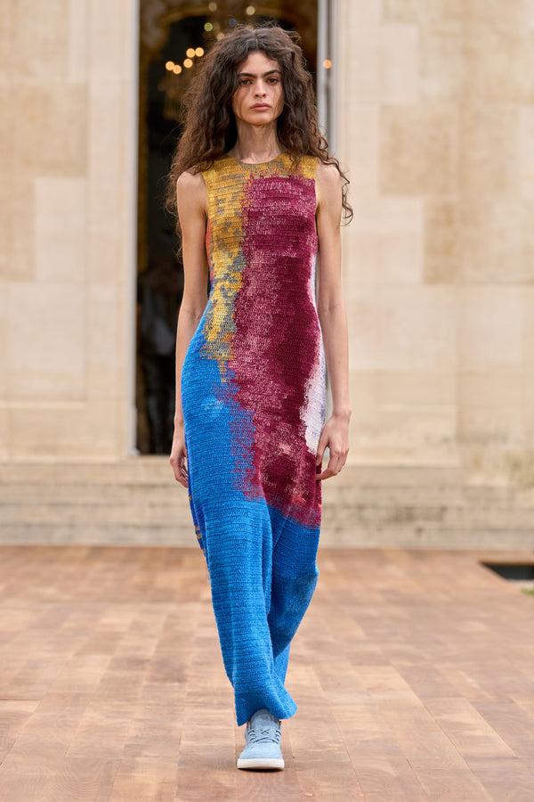 Gabriela Hearst June Crochet Maxi Dress In Aurora Multi Cashmere