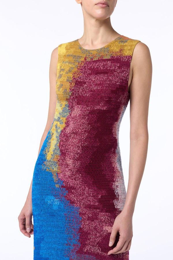 Gabriela Hearst June Crochet Maxi Dress In Aurora Multi Cashmere