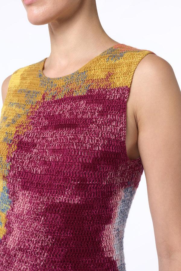 Gabriela Hearst June Crochet Maxi Dress In Aurora Multi Cashmere