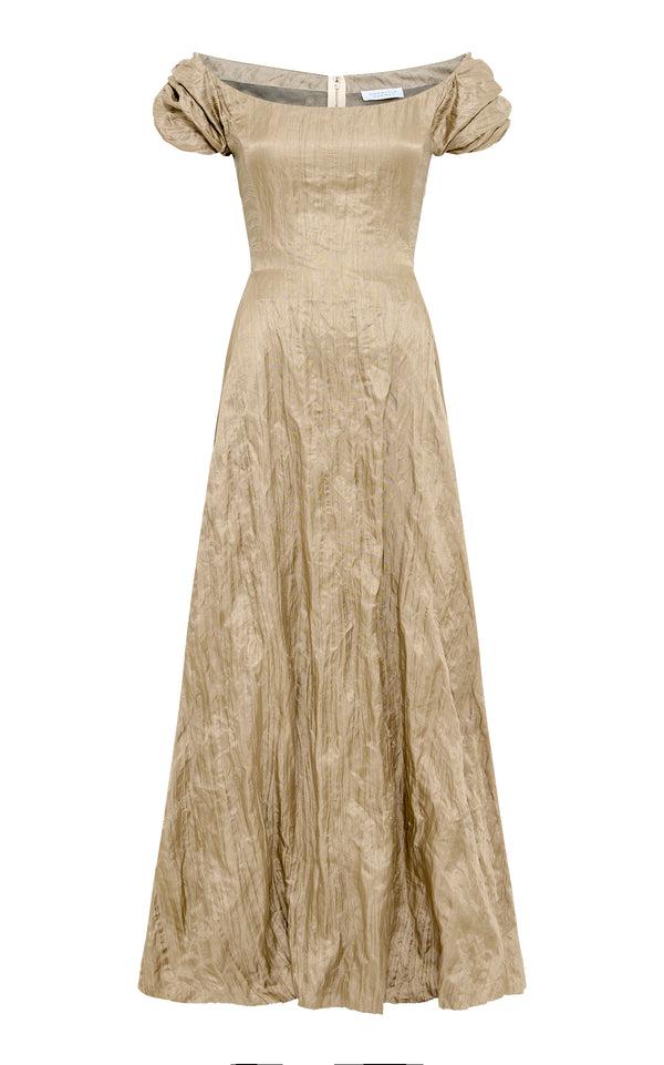 gabriela hearst Juniper Maxi Dress in Gunmetal Metallic Silk