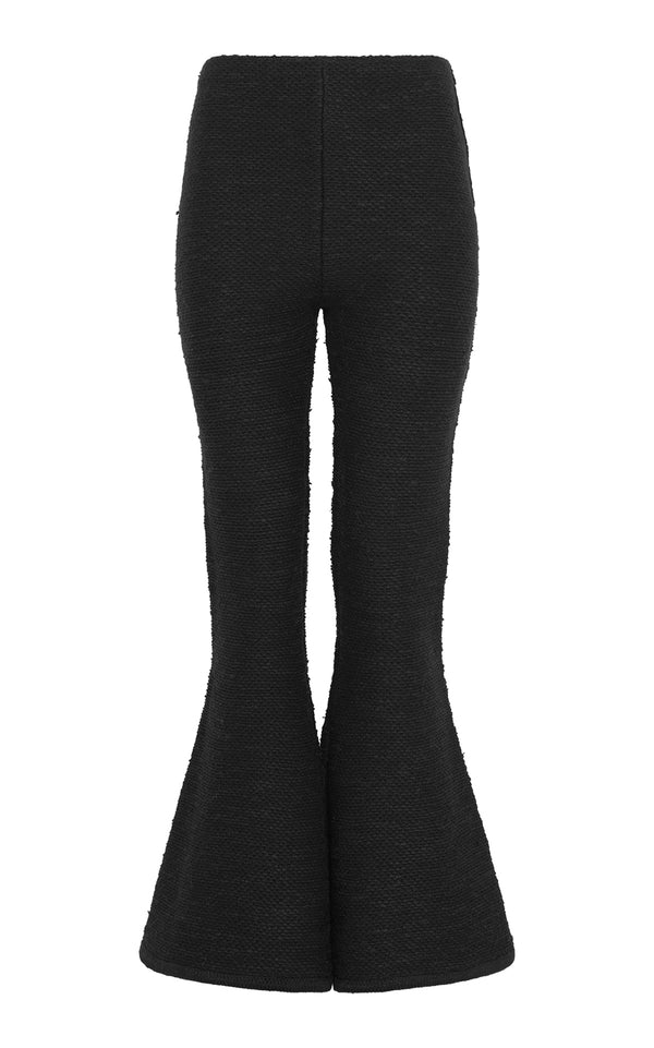 gabriela hearst Karpo Flare Cropped Knit Pant in Black Cashmere Silk
