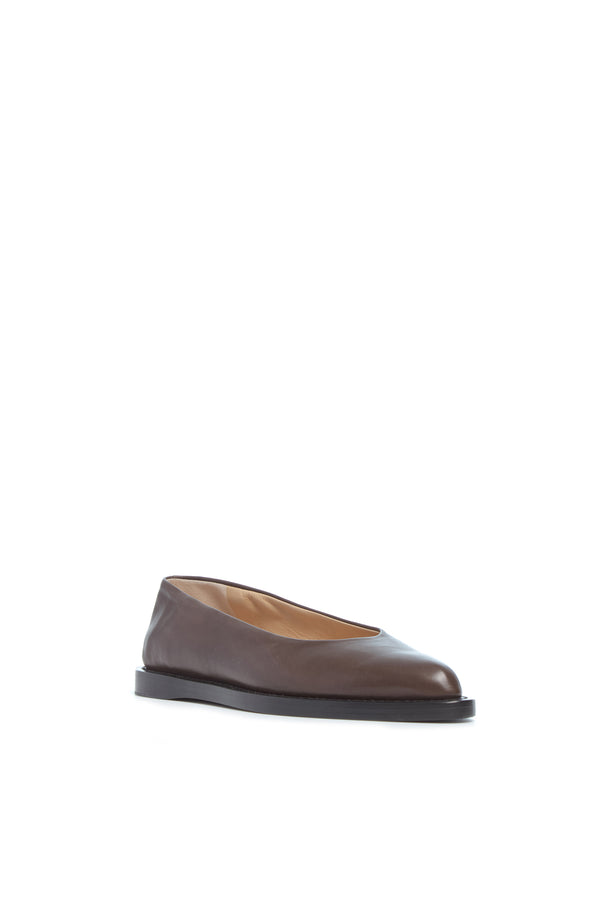 Gabriela Hearst Kati Ballerina Flat Shoe In Chocolate Leather
