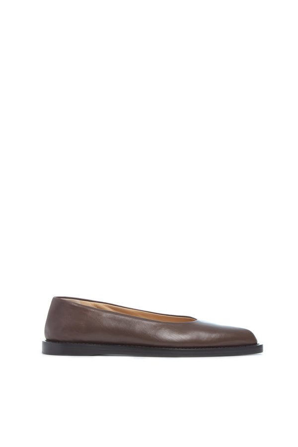 gabriela hearst Kati Ballerina Flat Shoe in Chocolate Leather