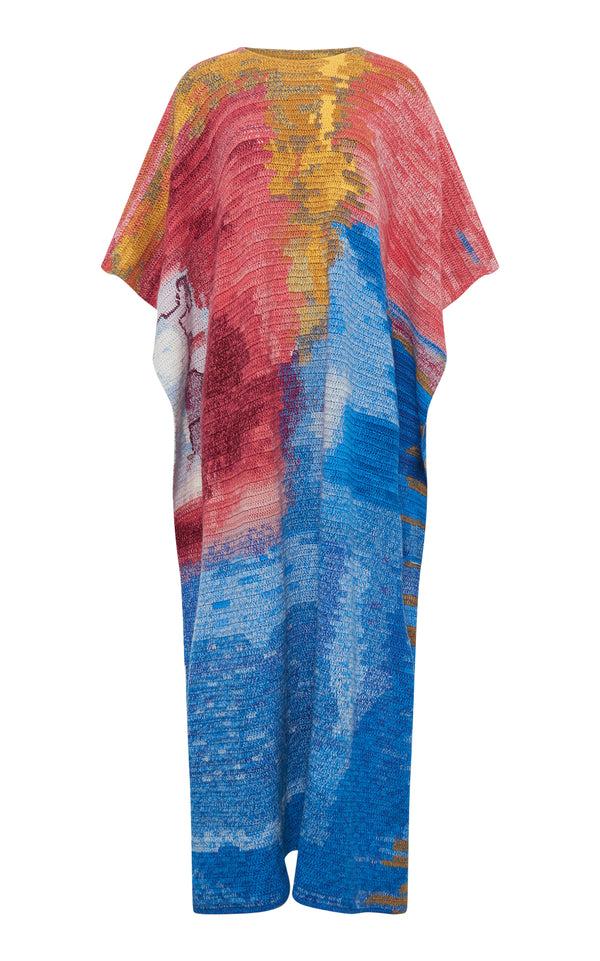 Gabriela Hearst Lada Crochet Poncho In Aurora Multi Cashmere