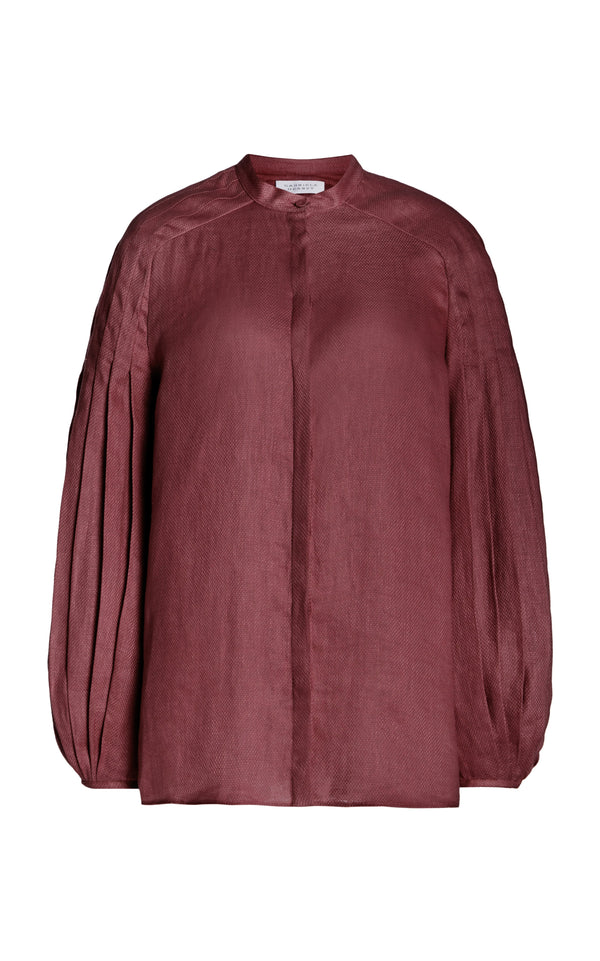 gabriela hearst Laetitia Blouse in Deep Bordeaux Linen