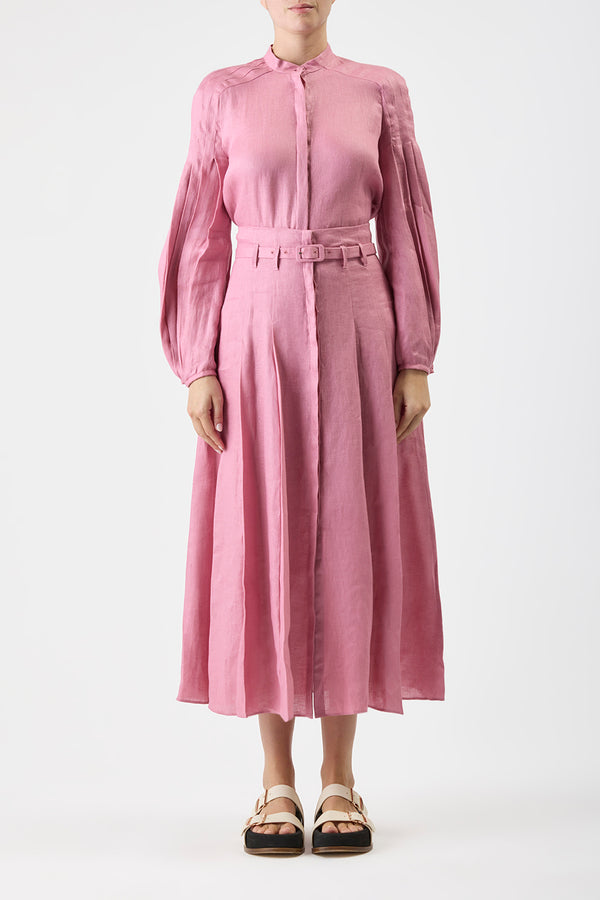 Gabriela Hearst Laetitia Blouse In Rose Quartz Linen