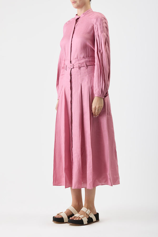 Gabriela Hearst Laetitia Blouse In Rose Quartz Linen