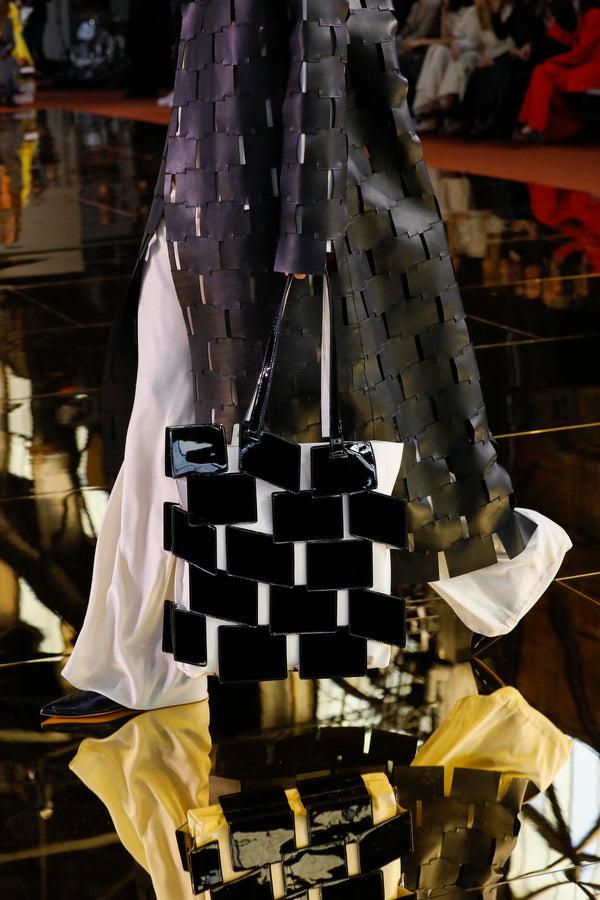 Gabriela Hearst Laquered Patchwork Tote Bag In Black Lacquered Leather
