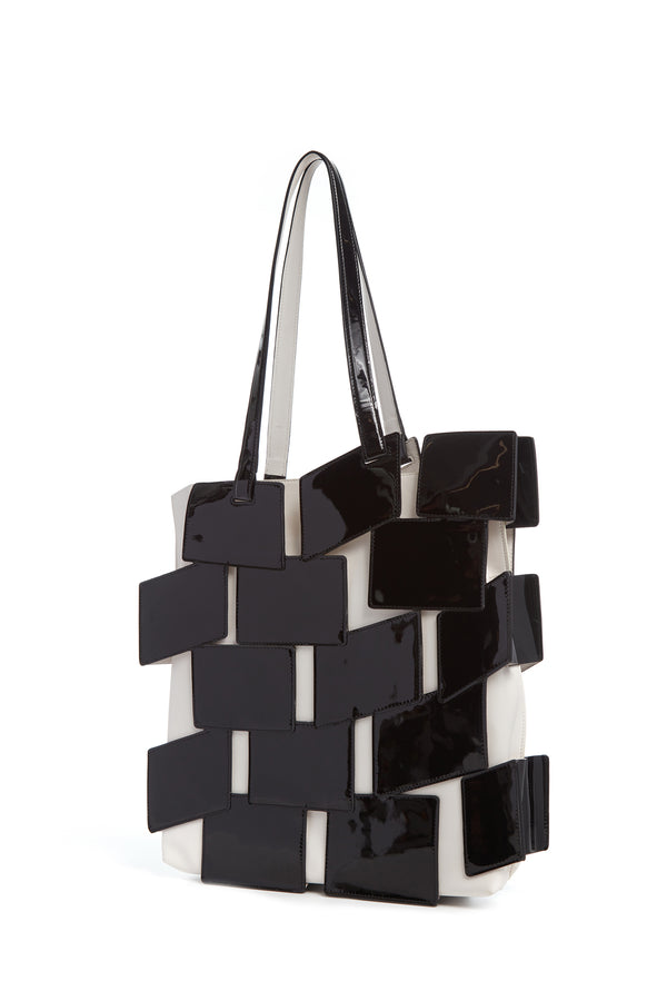 Gabriela Hearst Laquered Patchwork Tote Bag In Black Lacquered Leather