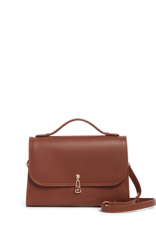 gabriela hearst Large Leonora Flap Bag in Cognac Leather