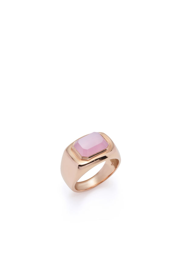 gabriela hearst Large Ring in 18K Rose Gold & Rose Quartz Stone