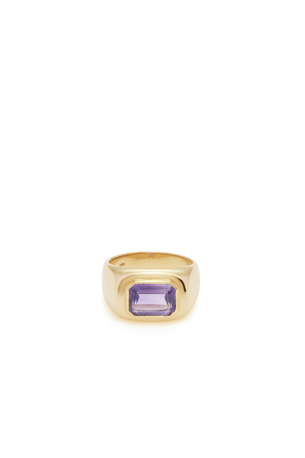 Gabriela Hearst Large Ring In 18K Yellow Gold & Amethyst Stone