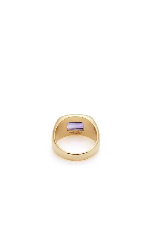 Gabriela Hearst Large Ring In 18K Yellow Gold & Amethyst Stone