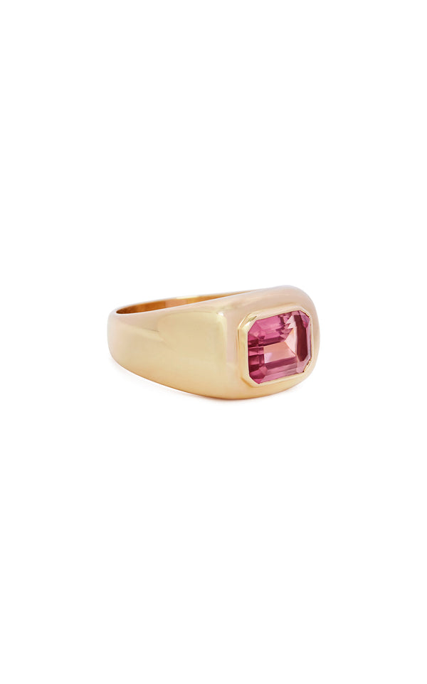 Gabriela Hearst Large Ring In 18K Yellow Gold & Tourmaline Stone
