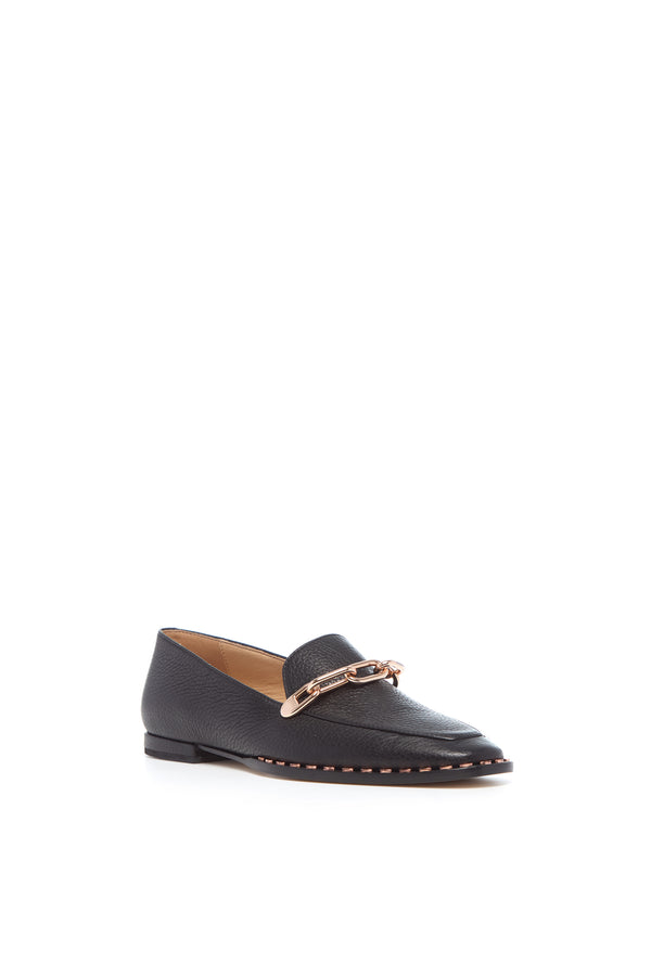 Gabriela Hearst Larisa Loafer In Black Textured Leather