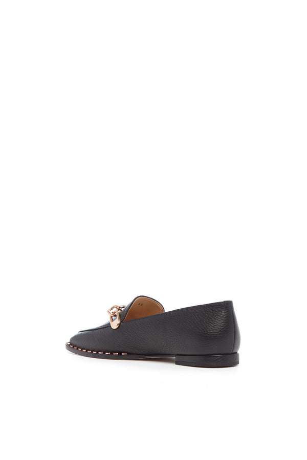 Gabriela Hearst Larisa Loafer In Black Textured Leather
