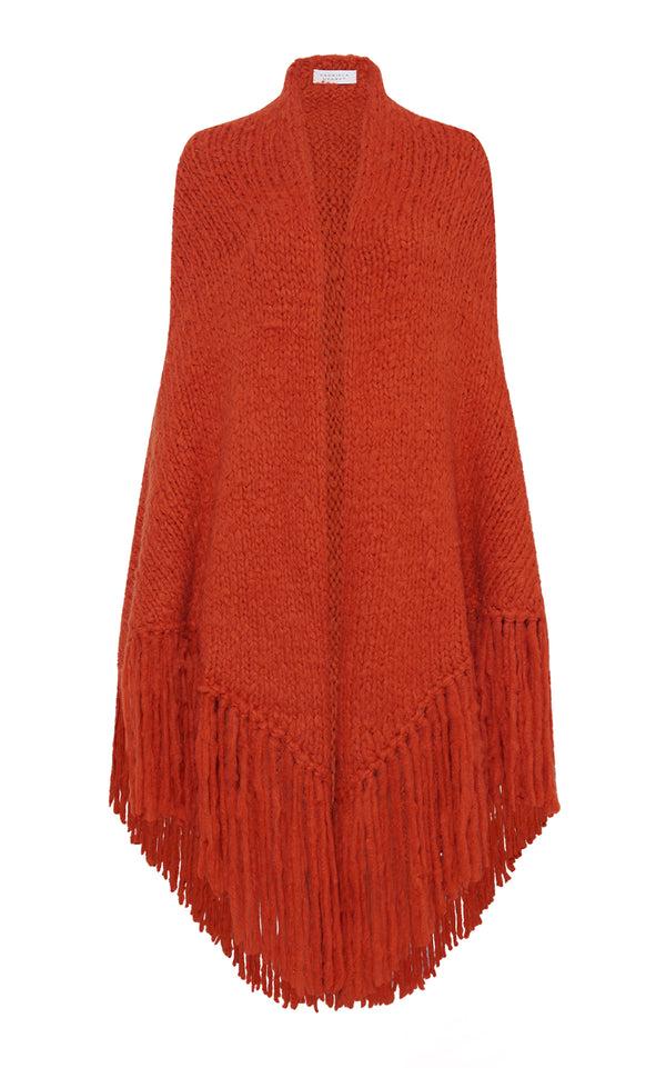 gabriela hearst Lauren Knit Wrap in Antelope Orange Welfat Cashmere