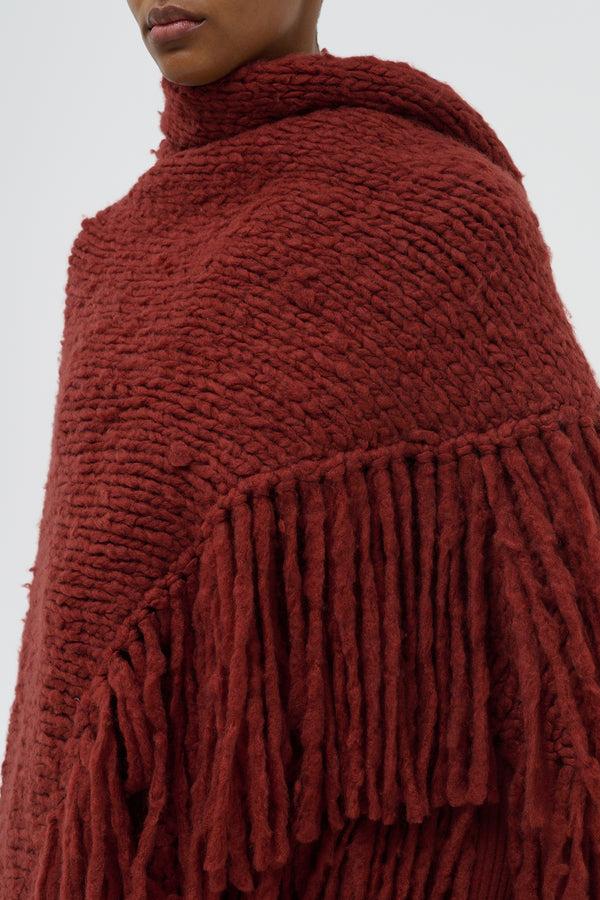 Gabriela Hearst Lauren Knit Wrap In Burnt Sienna Welfat Cashmere