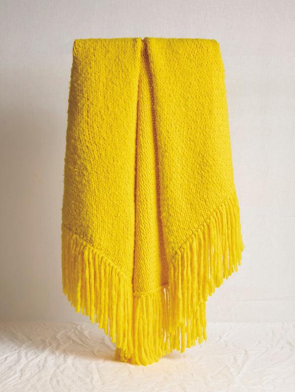 Gabriela Hearst Lauren Knit Wrap In Cadmium Yellow Welfat Cashmere