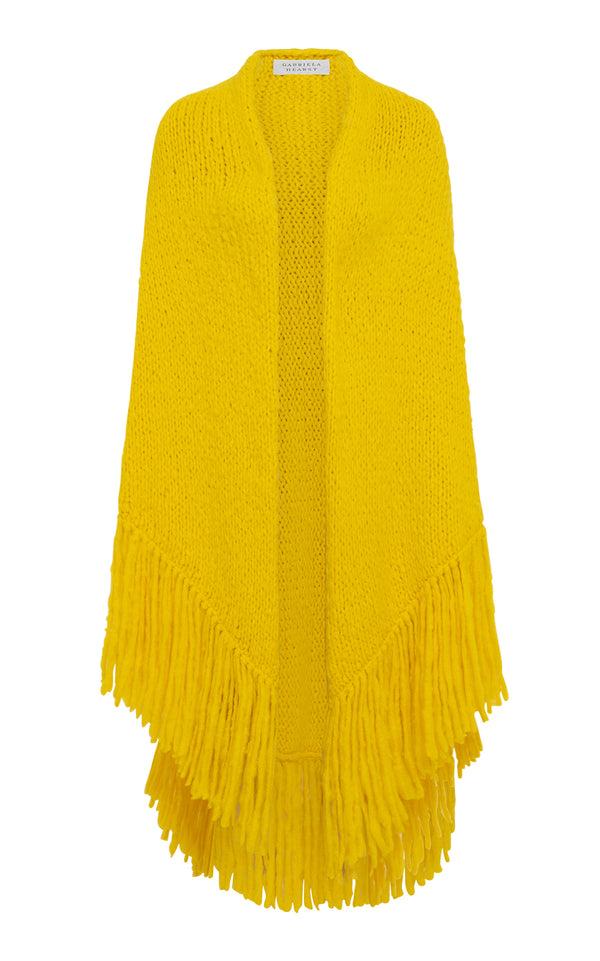 gabriela hearst Lauren Knit Wrap in Cadmium Yellow Welfat Cashmere