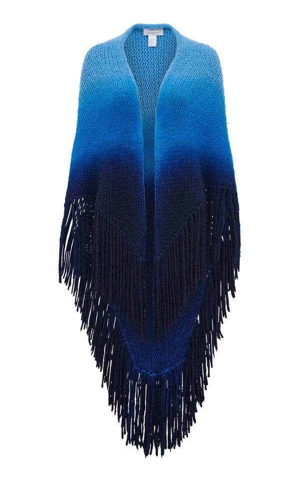 gabriela hearst Lauren Knit Wrap in Dip Dye Sky Blue Welfat Cashmere