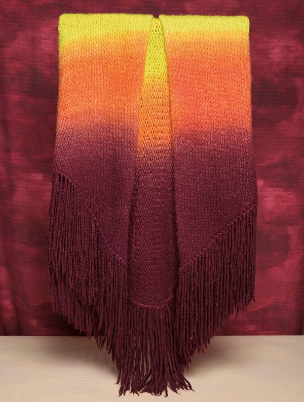 Gabriela Hearst Lauren Knit Wrap In Dip Dye Sunrise Welfat Cashmere