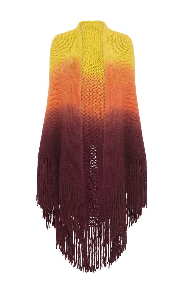 gabriela hearst Lauren Knit Wrap in Dip Dye Sunrise Welfat Cashmere