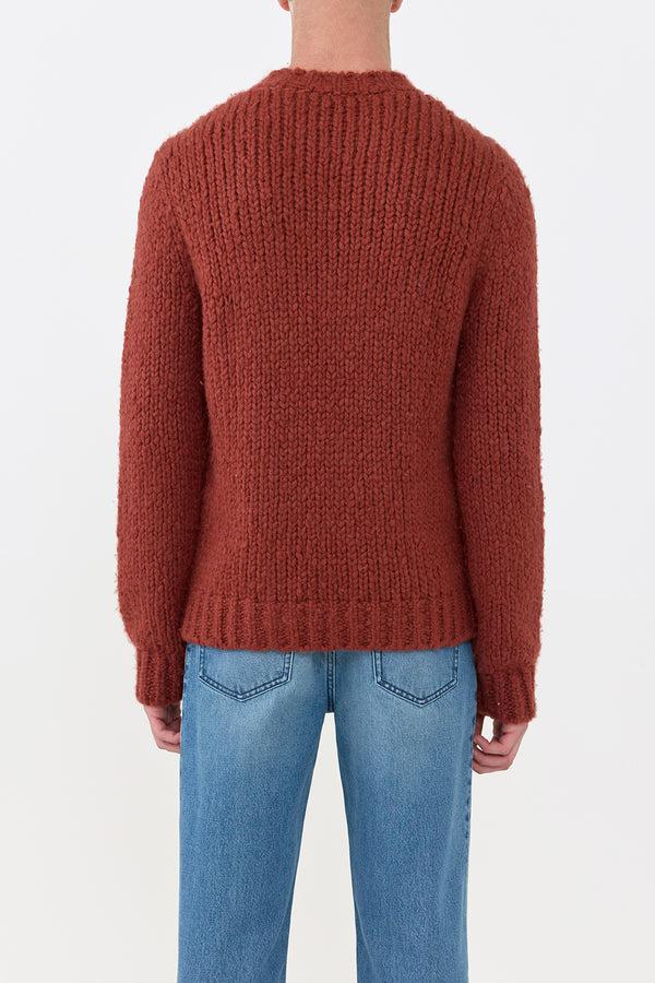 Gabriela Hearst Lawrence Knit Sweater In Burnt Sienna Welfat Cashmere