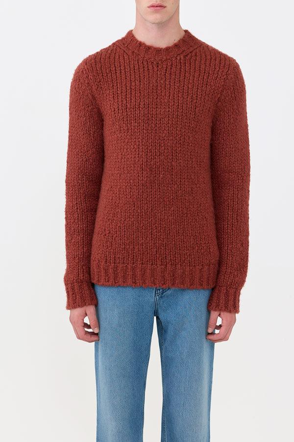 Gabriela Hearst Lawrence Knit Sweater In Burnt Sienna Welfat Cashmere