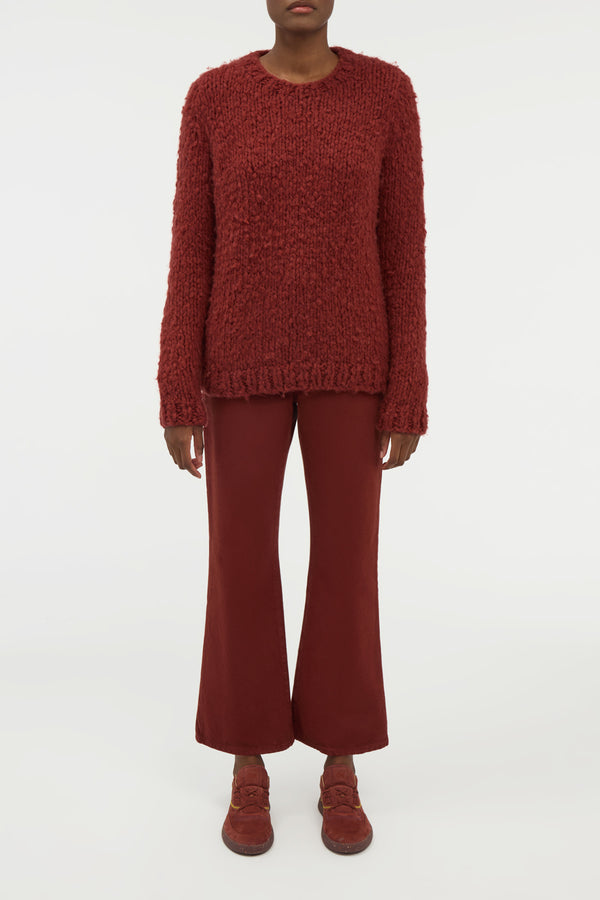 Gabriela Hearst Lawrence Knit Sweater In Burnt Sienna Welfat Cashmere