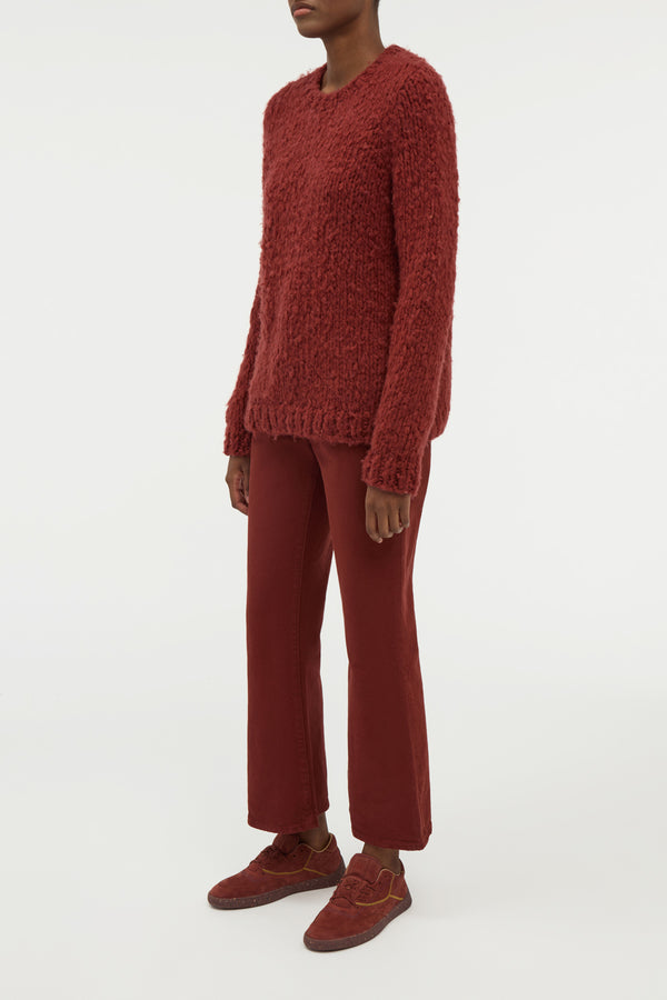 Gabriela Hearst Lawrence Knit Sweater In Burnt Sienna Welfat Cashmere