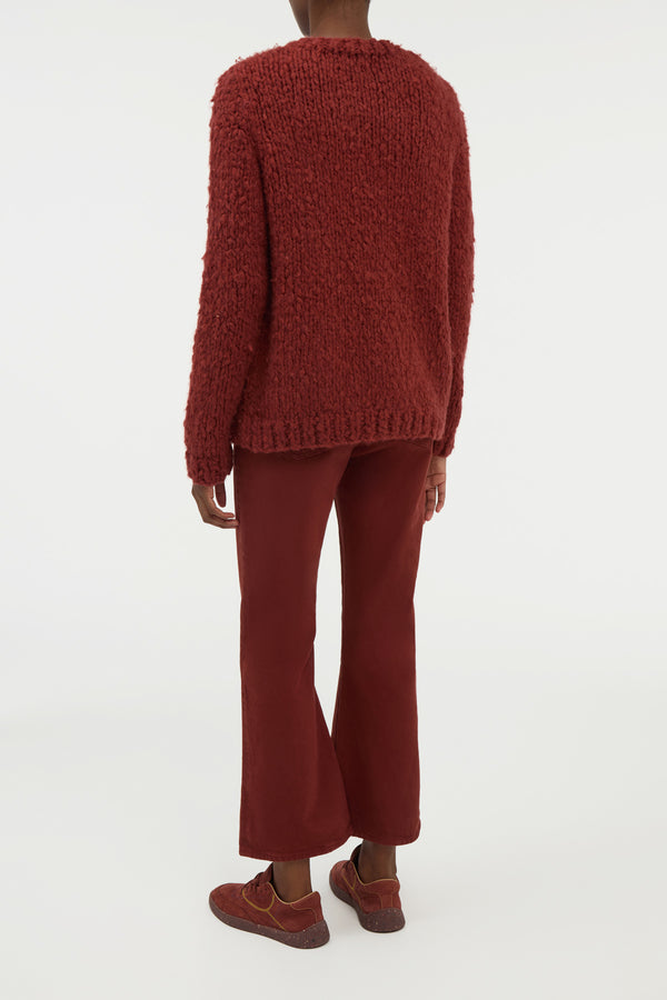 Gabriela Hearst Lawrence Knit Sweater In Burnt Sienna Welfat Cashmere