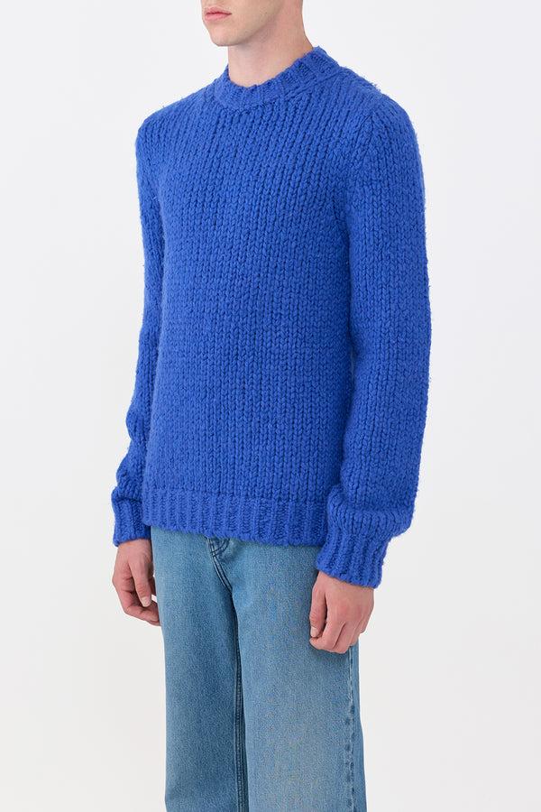 Gabriela Hearst Lawrence Knit Sweater In Cobalt Welfat Cashmere