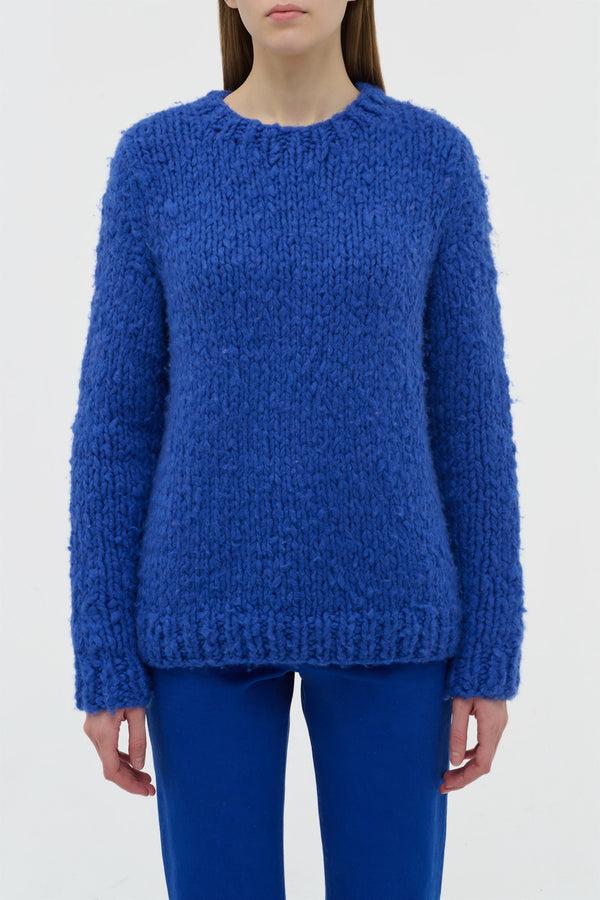 Gabriela Hearst Lawrence Knit Sweater In Cobalt Welfat Cashmere
