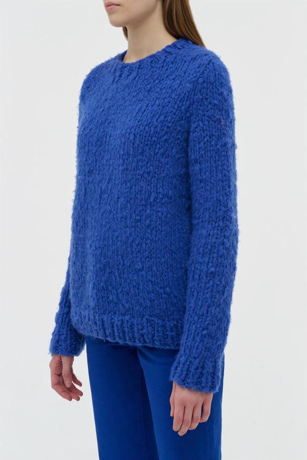 Gabriela Hearst Lawrence Knit Sweater In Cobalt Welfat Cashmere