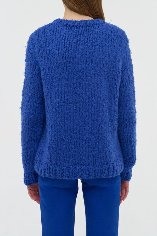 Gabriela Hearst Lawrence Knit Sweater In Cobalt Welfat Cashmere