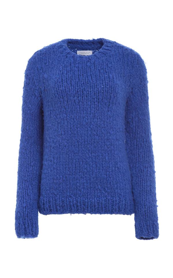 gabriela hearst Lawrence Knit Sweater in Cobalt Welfat Cashmere