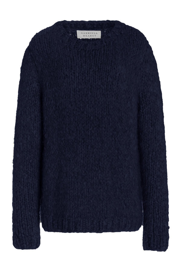 gabriela hearst Lawrence Knit Sweater in Dark Navy Welfat Cashmere