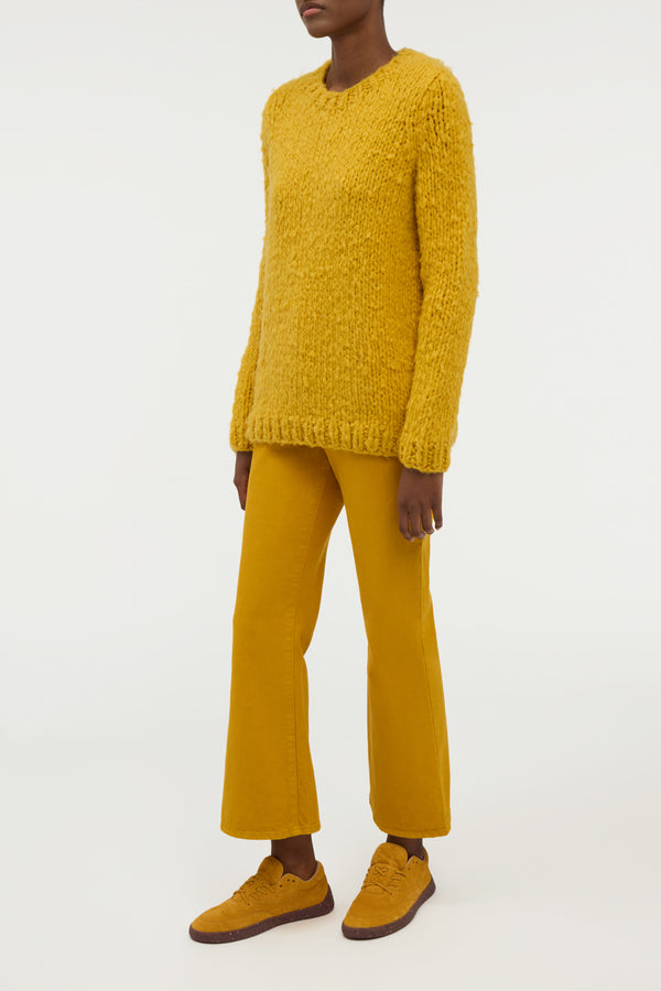 Gabriela Hearst Lawrence Knit Sweater In Golden Birch Welfat Cashmere